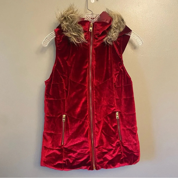 Marc New York Faux Fur Trim Hooded Vest Size XS - Picture 1 of 12